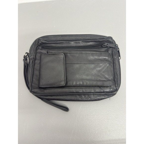 Bugatti Royal genuine full grain‎ black leather men's travel bag with strap #23 - Picture 1 of 6